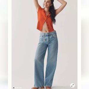 NWT Etica Stanton High‎ Rise Relaxed Wide Leg In Artic Jeans Size 30